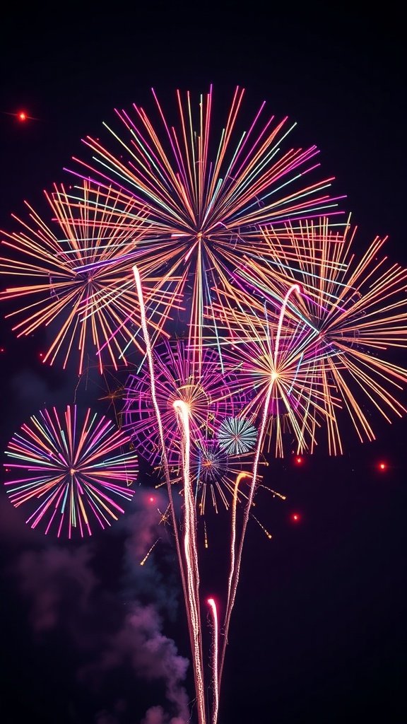 50 Fun and Creative Birthday Phone Wallpapers You’ll Love Colorful fireworks bursting in the night sky
