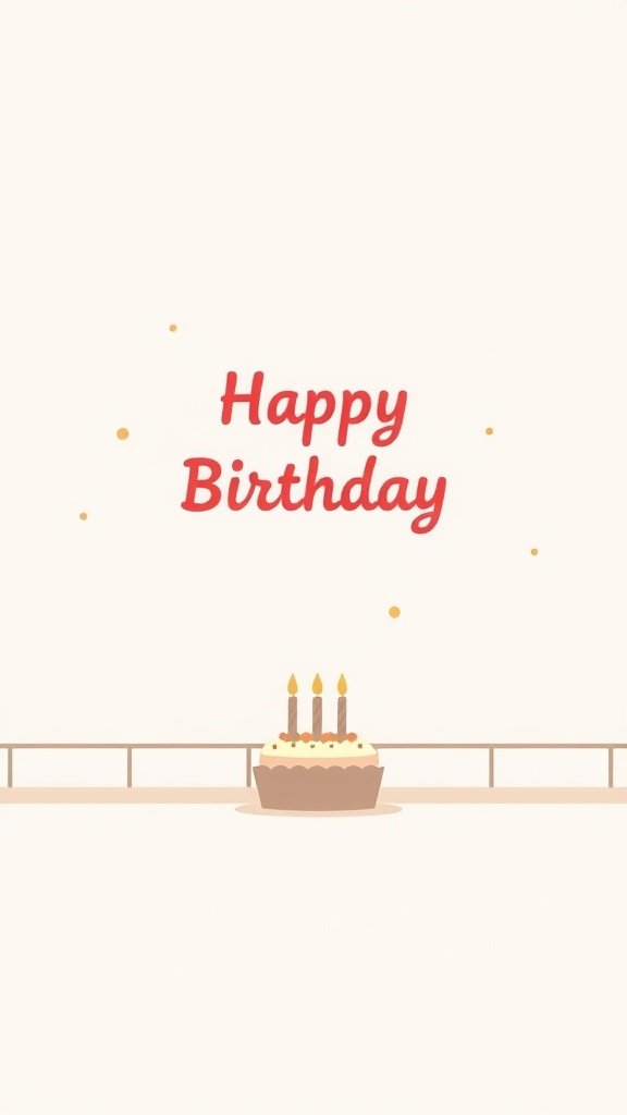 50 Fun and Creative Birthday Phone Wallpapers You’ll Love Minimalist birthday phone wallpaper featuring a cake and 'Happy Birthday' text.