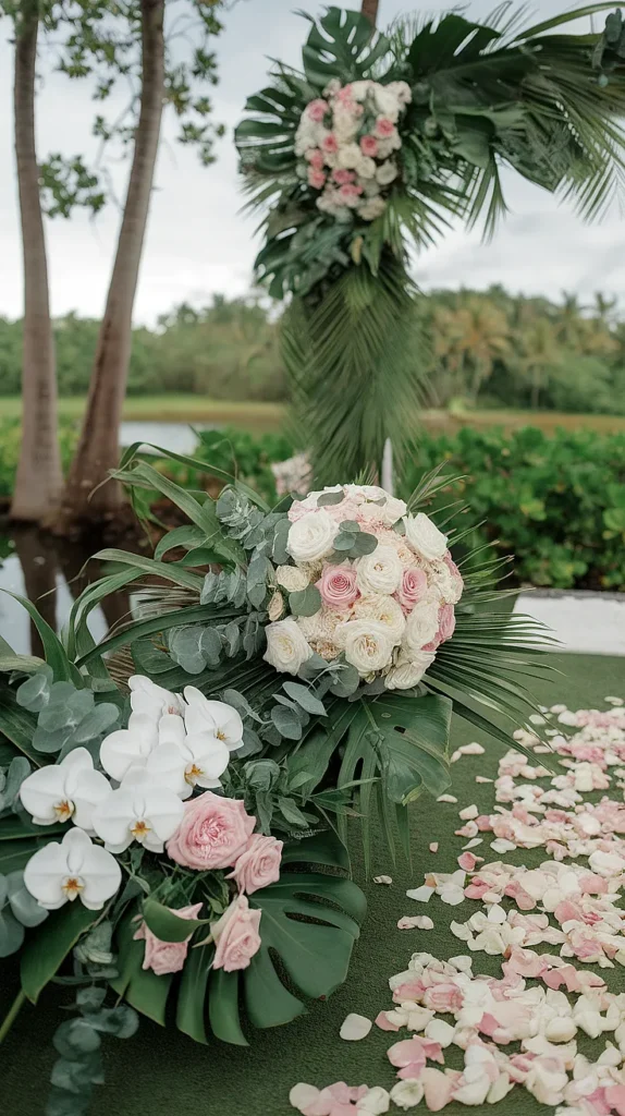 27 Tropical Wedding Ideas That'll Make You Feel Like You're in Paradise (Wait Until You See #8!) tropical wedding florals