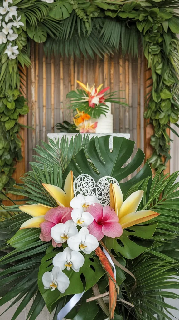 27 Tropical Wedding Ideas That'll Make You Feel Like You're in Paradise (Wait Until You See #8!) tropical wedding florals