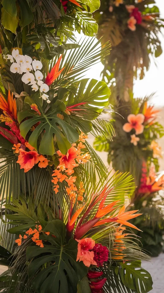 27 Tropical Wedding Ideas That'll Make You Feel Like You're in Paradise (Wait Until You See #8!) tropical wedding florals