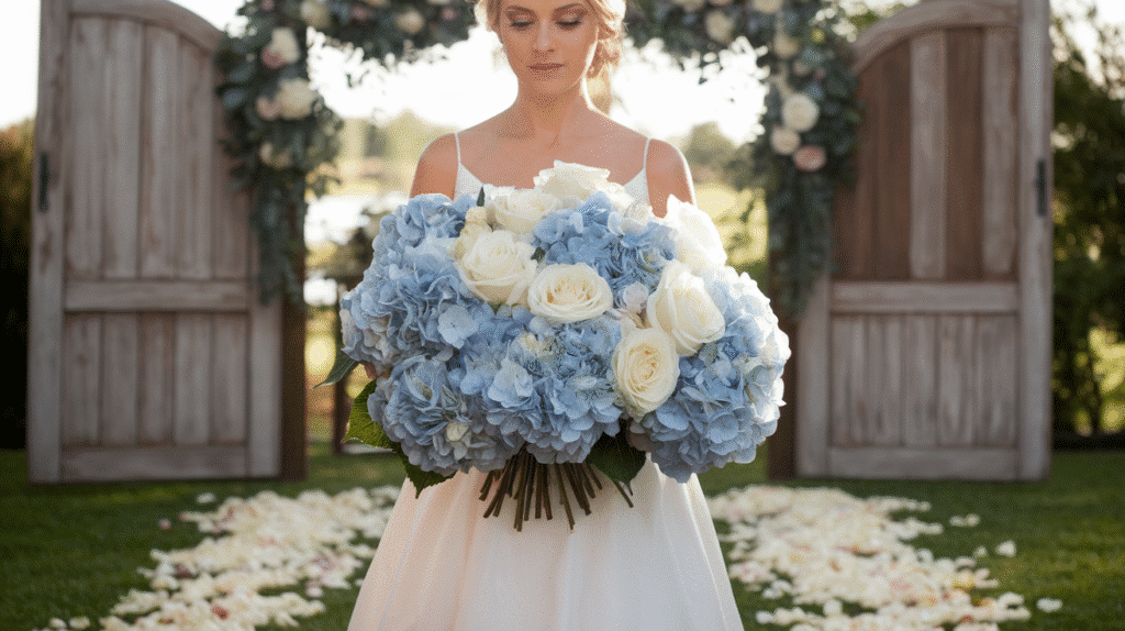 blue and white wedding flowers a dreamy palette of elegance