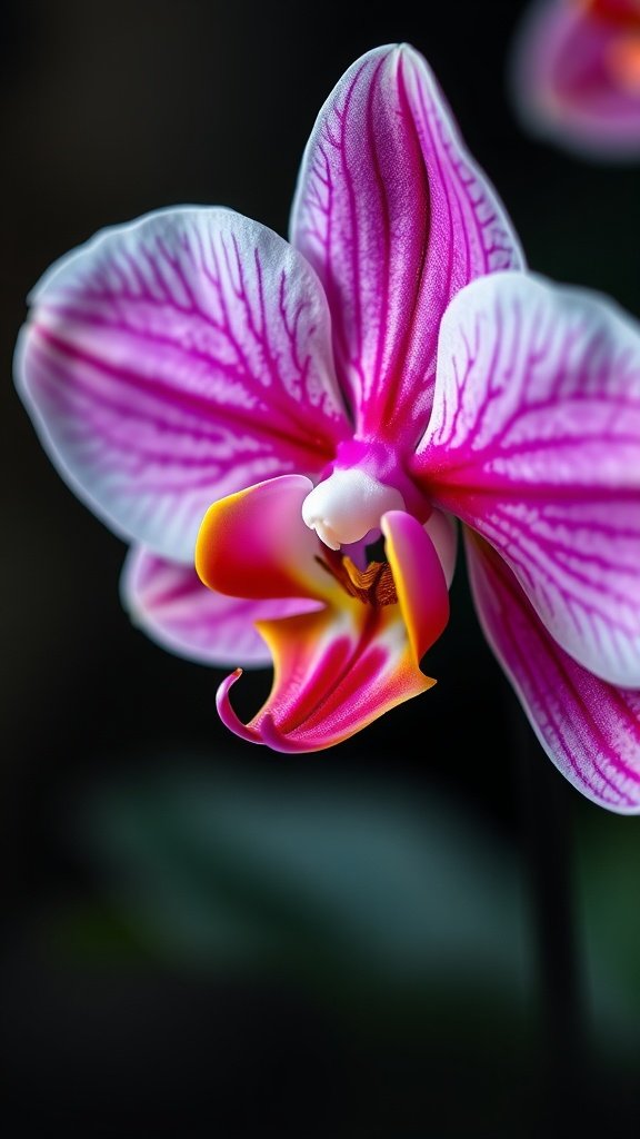 50 Stunning Flower Phone Wallpapers to Brighten Your Screen Close-up of a vibrant pink orchid flower with detailed petals