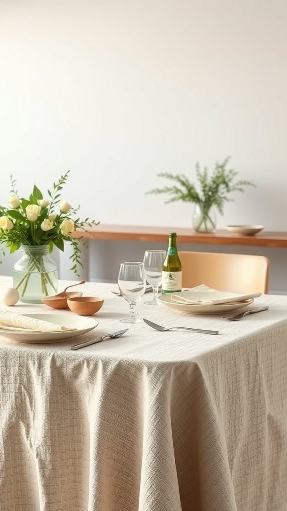 35 Stunning Garden Party Decorations to Inspire Your Celebration A table set with eco-friendly linens, glassware, and flowers for a garden party.