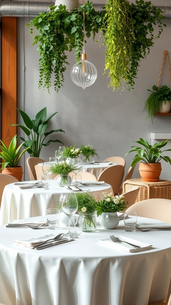 35 Stunning Garden Party Decorations to Inspire Your Celebration Tables decorated with greenery and plants for a garden party