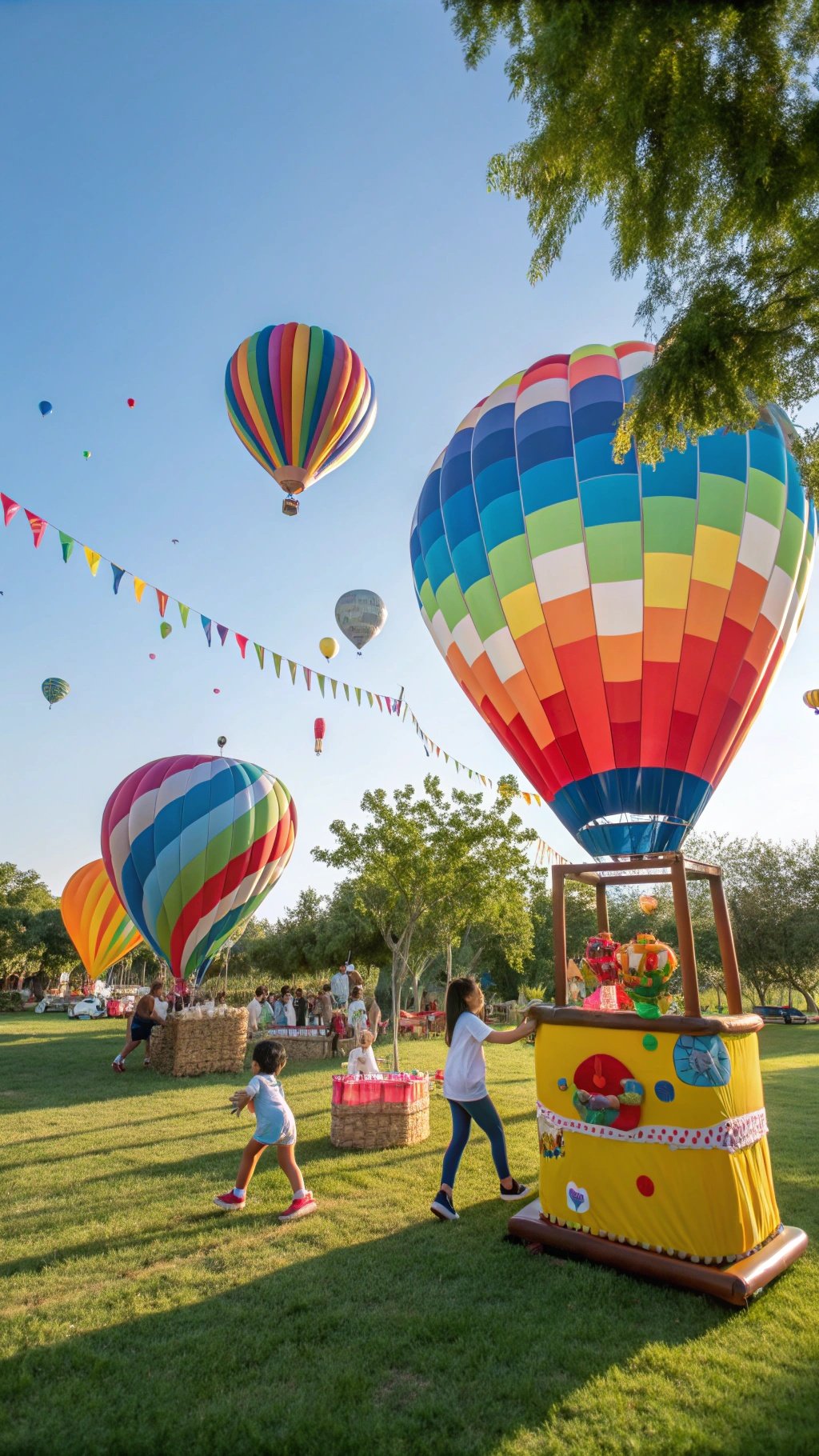 23 Exciting Birthday Party Themes to Celebrate in Style Colorful hot air balloons in the sky at a birthday party