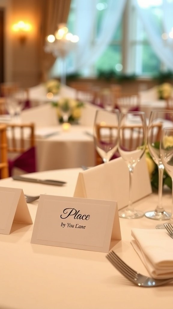50 Stunning Wedding Decor Ideas to Transform Your Big Day Elegant place cards on a wedding reception table