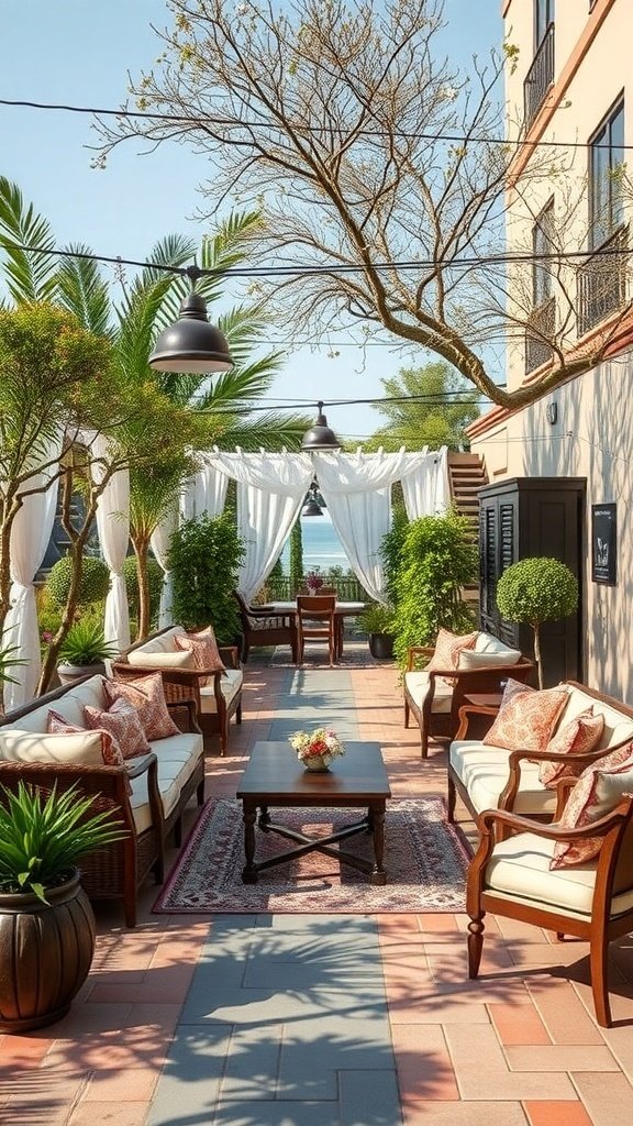 50 Stunning Wedding Decor Ideas to Transform Your Big Day Charming outdoor lounge area with comfortable seating, greenery, and decorative elements.