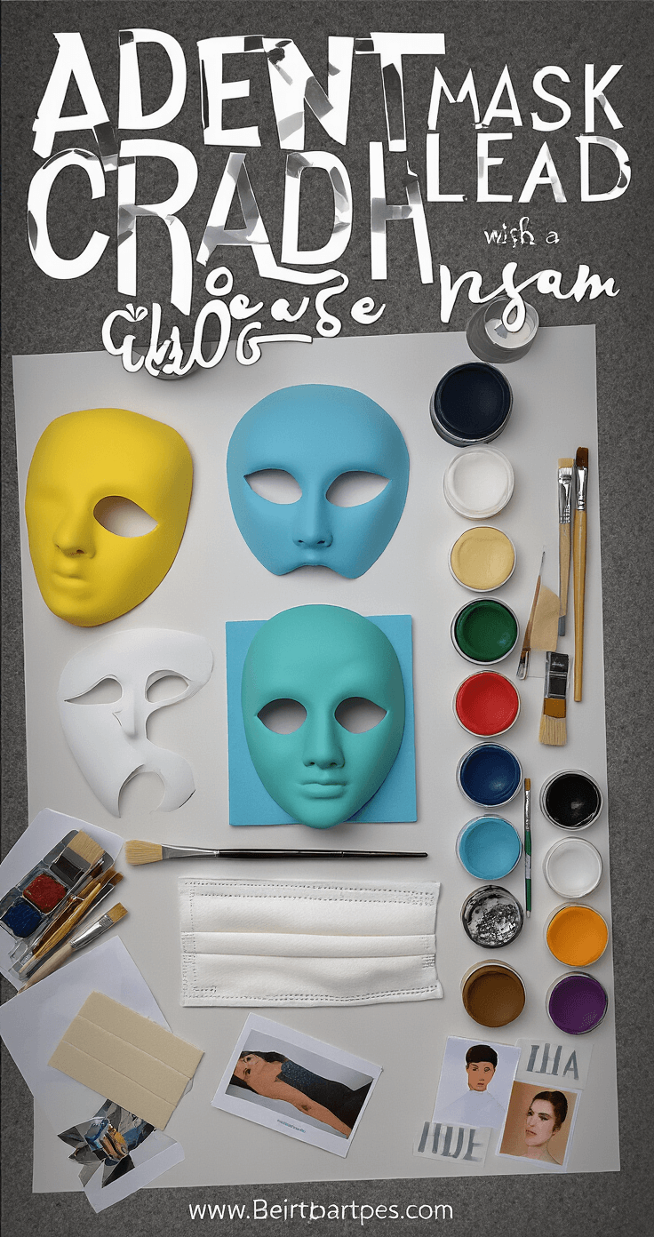FNAF Cosplay: Your Ultimate Guide to Becoming an Animatronic Legend Brightly lit craft room featuring a neatly arranged step-by-step mask creation process with various stages of EVA foam assembly, paint samples, brushes, reference photos, and a clean overhead flat lay presentation.