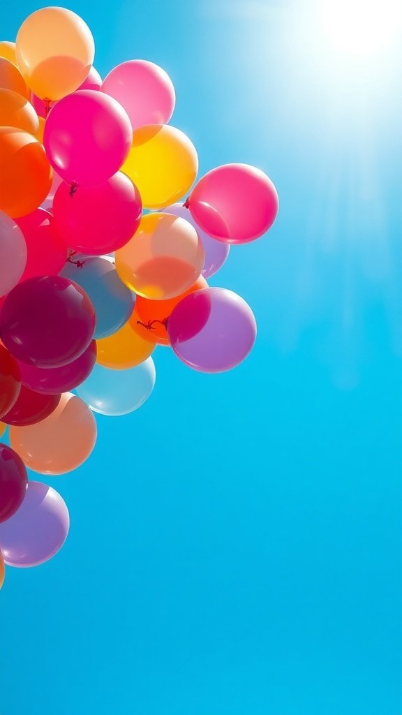 9 Creative Balloon Ideas for Your Next Celebration A cluster of colorful bubble balloons against a clear blue sky