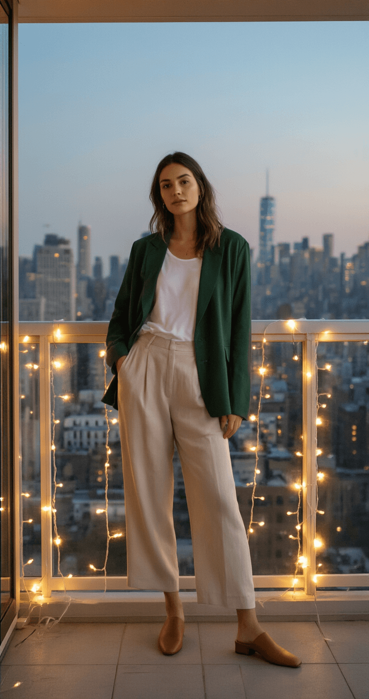 Long-Line Blazer with Silk Trousers: The Ultimate Style