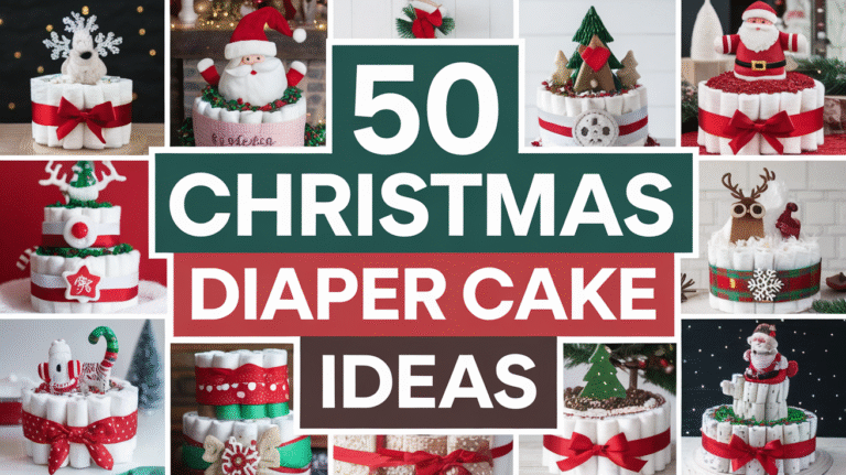 50 Festive Ideas for Creating the Ultimate Christmas Diaper Cake Christmas diaper cake