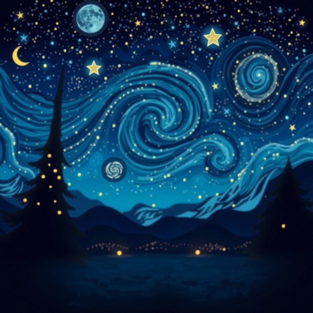 50 Stunning Christmas Table Centerpieces to Elevate Your Holiday Decor A starry night themed centerpiece for a Christmas table, featuring deep blues, twinkling stars, and natural elements.