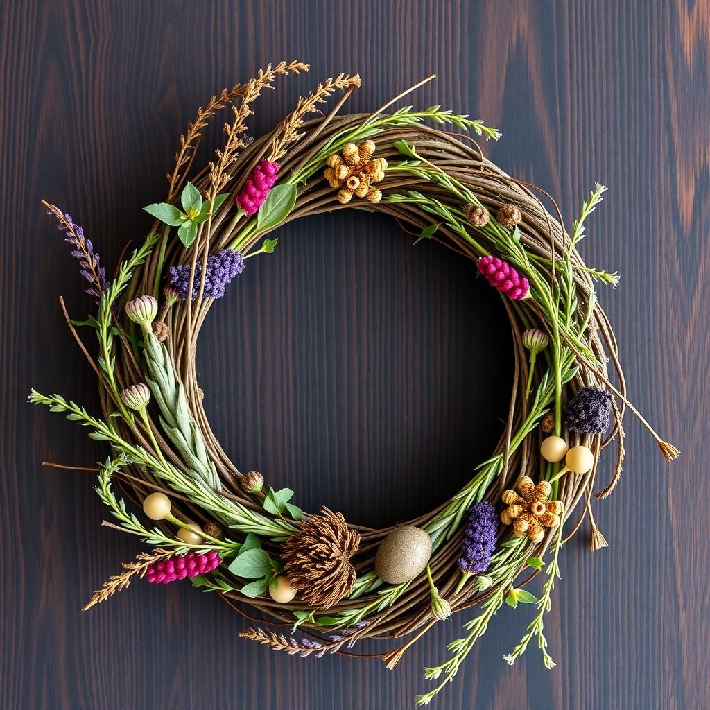 50 Stunning Christmas Wreaths to Decorate Your Home This Holiday Season A beautifully arranged Christmas wreath made with dried flowers and greenery.