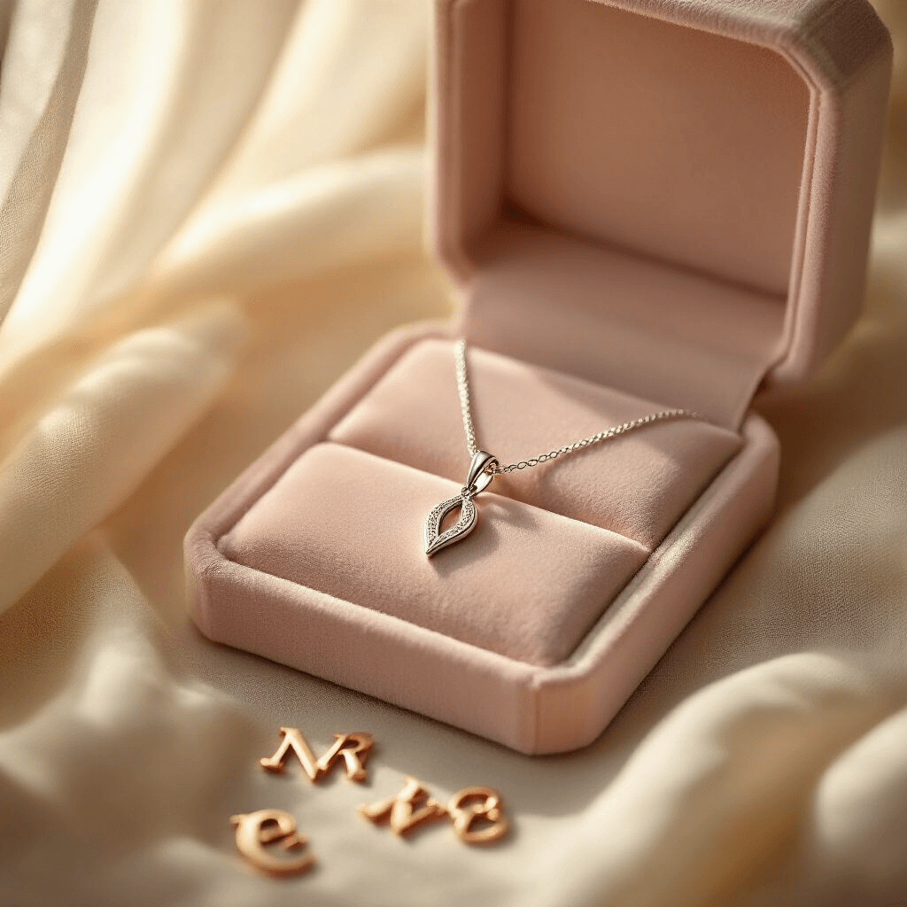 The Ultimate Gift Guide for Your Sister: Ideas She'll Actually Love (Not Just Pretend To) A close-up of a sterling silver wishbone necklace on a blush velvet jewelry tray, adorned with scattered rose gold initials, against a soft ivory linen backdrop, illuminated by warm golden hour light filtering through sheer curtains, showcasing a minimal modern aesthetic.