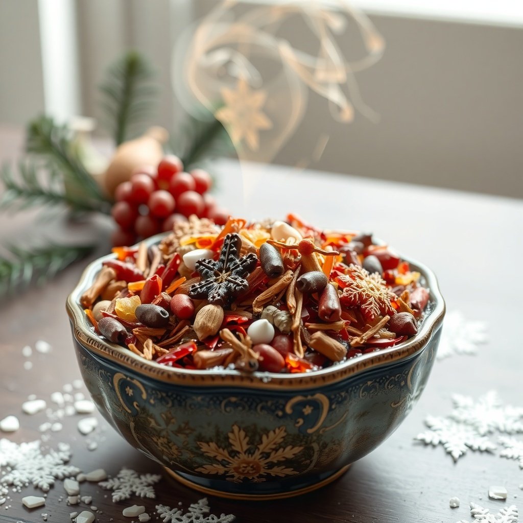 50 Inspiring Winter Decor Ideas to Transform Your Home After Christmas A bowl of colorful dried fruits and spices for winter decor.