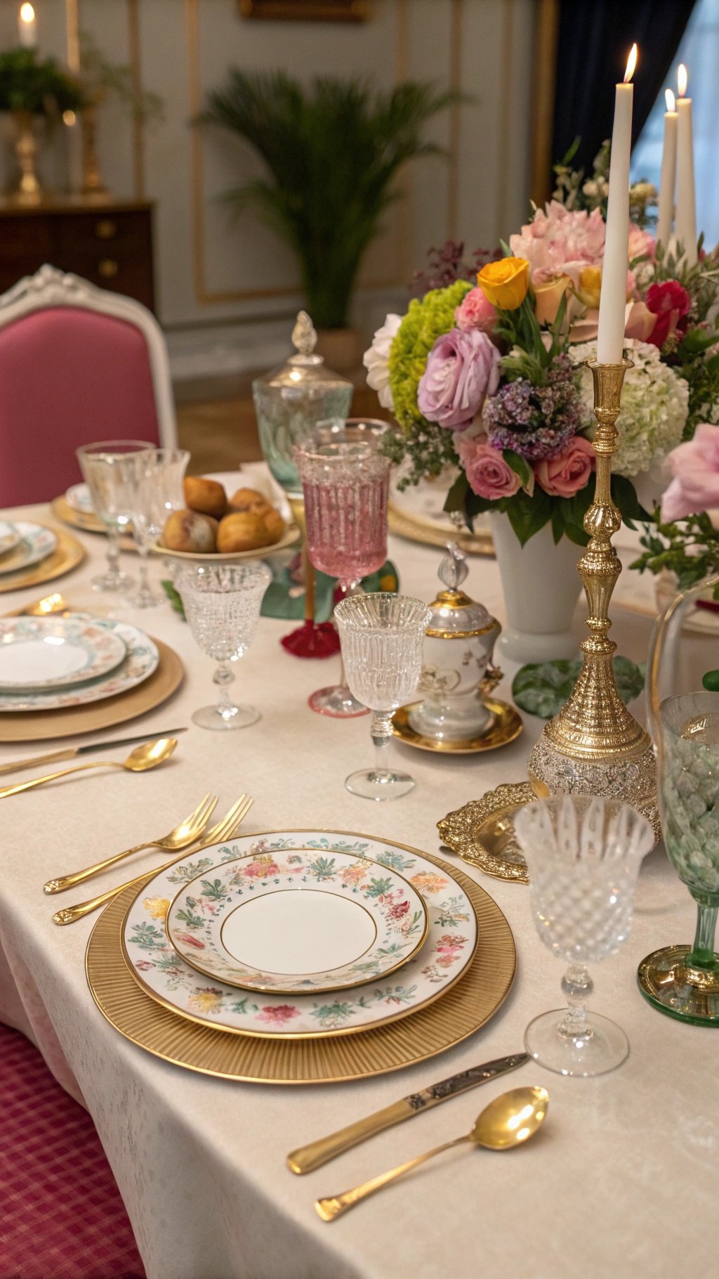 17 Timeless Elements of an Elegant Old Money Wedding Elegant table setting for a luxurious wedding reception featuring fine china, crystal glassware, and floral arrangements.