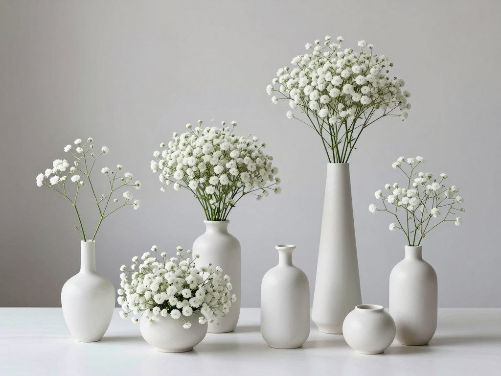 Collection of modern baby's breath centerpiece styles Collection of modern baby's breath centerpiece styles