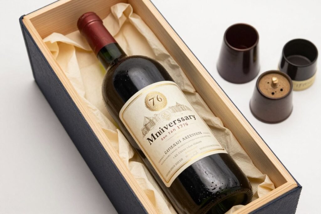 Vintage wine bottle from 1976 with elegant presentation Vintage wine bottle from 1976 with elegant presentation