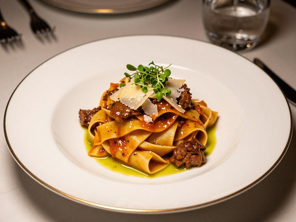 luxury birthday dinner featuring elegant pasta dish presentation luxury birthday dinner featuring elegant pasta dish presentation