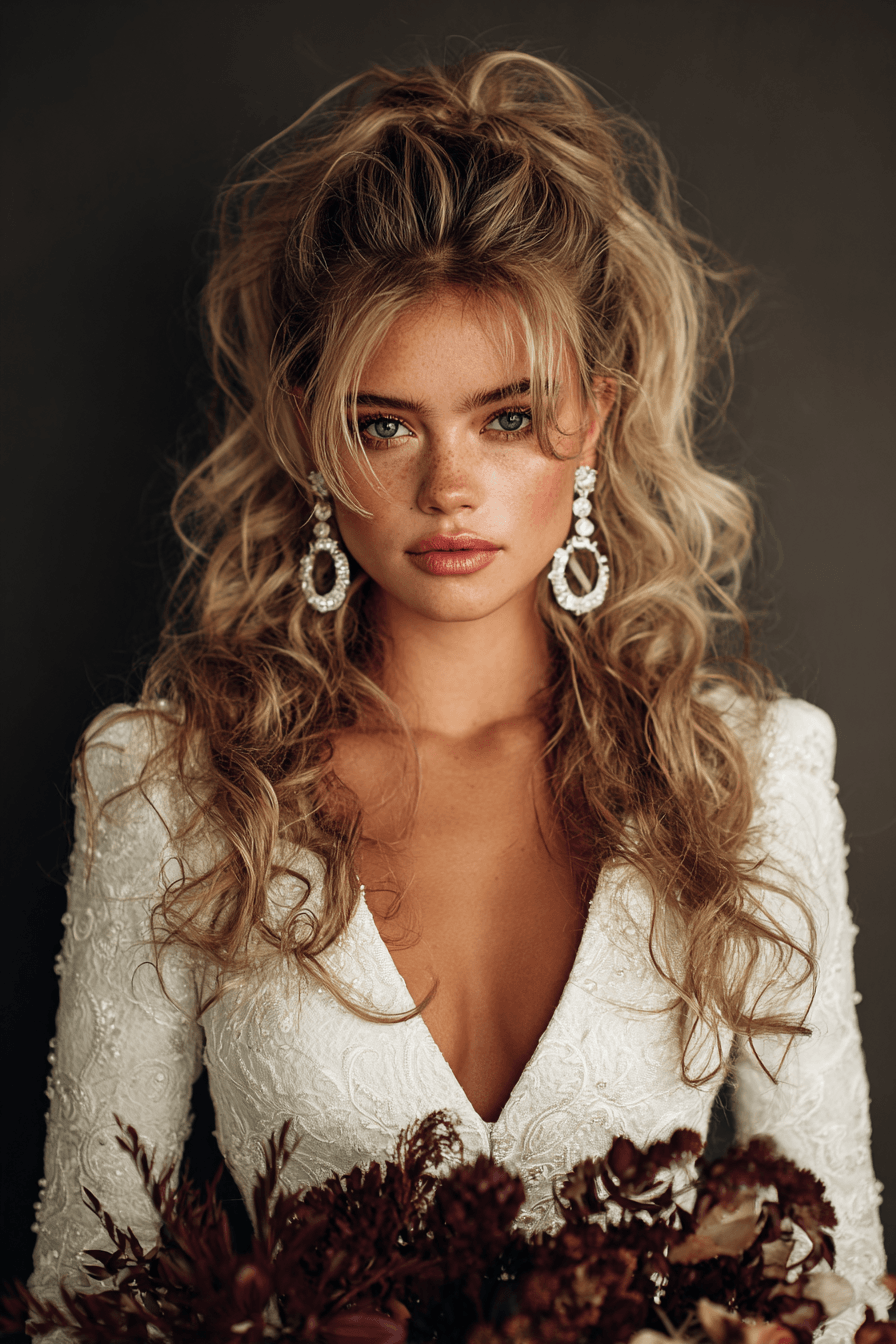 27 Bridal Half Up Half Down Hairstyles with Curls and Waves