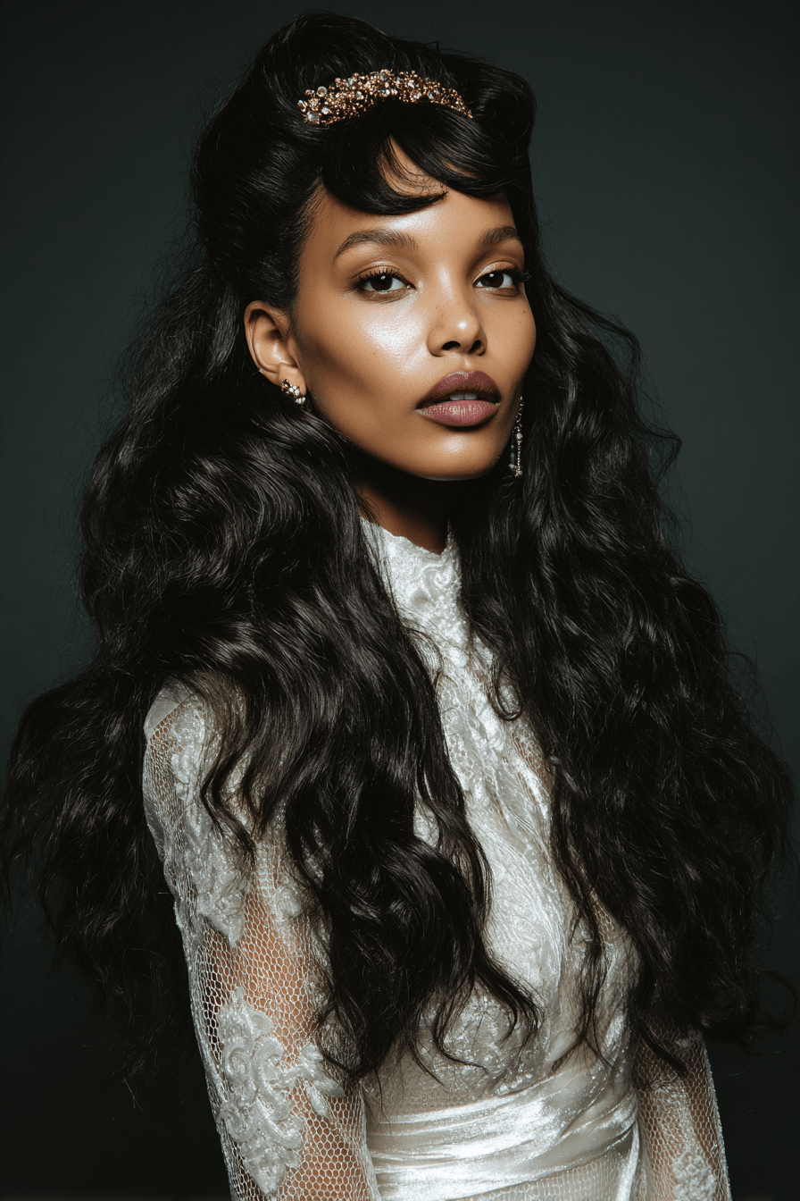 27 Bridal Half Up Half Down Hairstyles with Curls and Waves