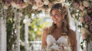 27 Bridal Half Up Half Down Hairstyles with Curls and Waves