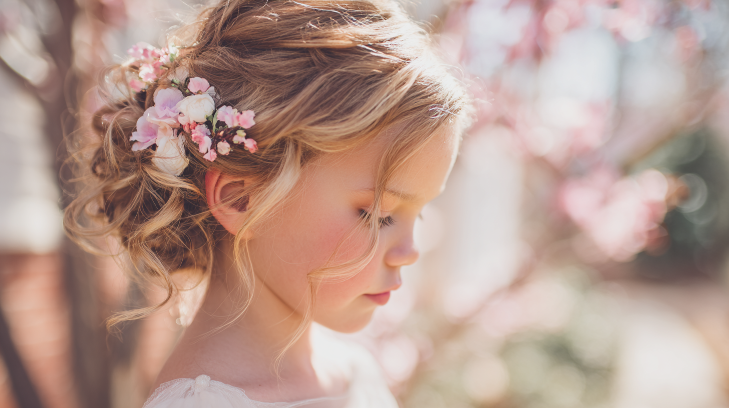 27 Sweet and Simple Flower Girl Hair Ideas That Stay All Day