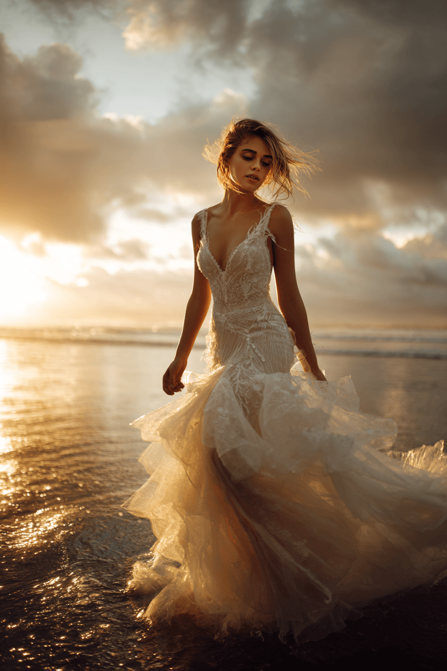 27 Timeless Beach Wedding Dresses for an Elegant Seaside Look