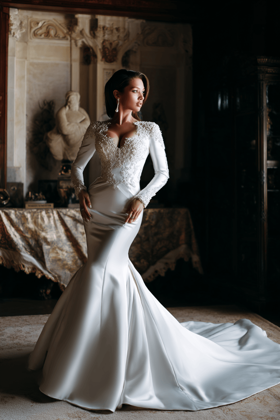 27 Stunning Mermaid Wedding Dress with Sleeves Styles Every Bride Will Love