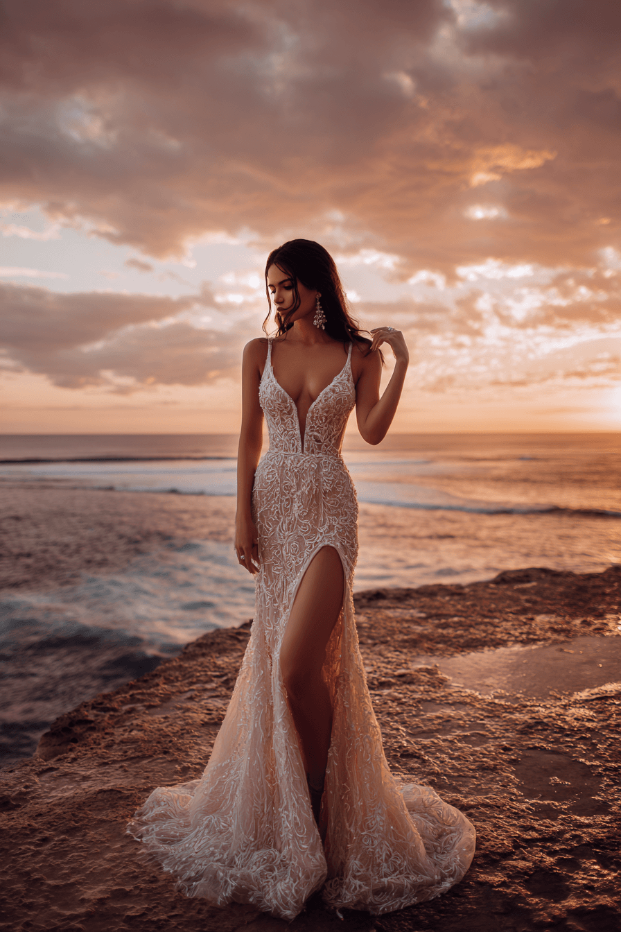 27 Timeless Beach Wedding Dresses for an Elegant Seaside Look