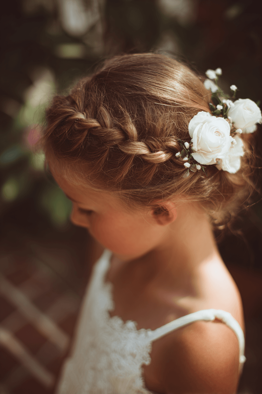 27 Sweet and Simple Flower Girl Hair Ideas That Stay All Day