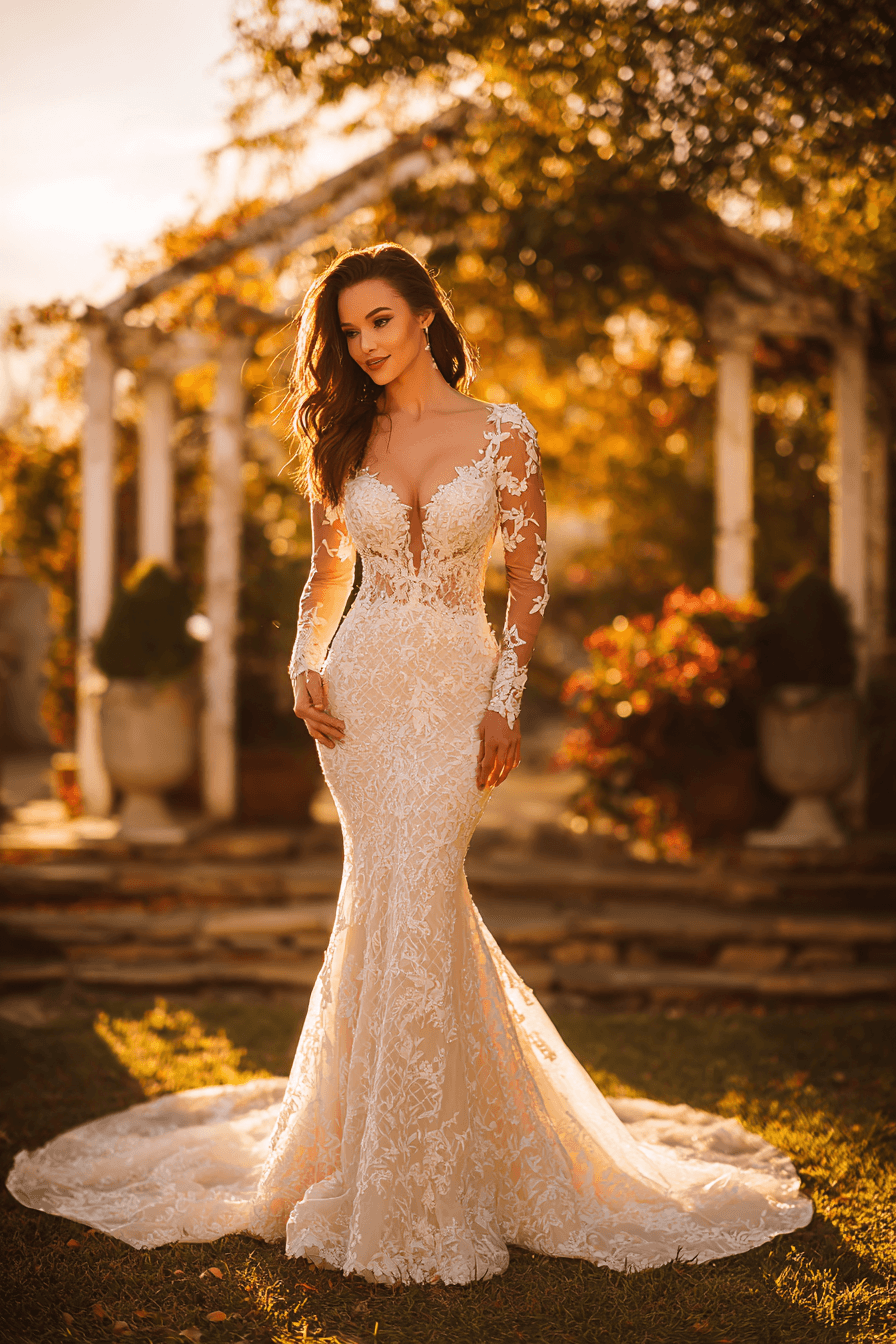 27 Stunning Mermaid Wedding Dress with Sleeves Styles Every Bride Will Love