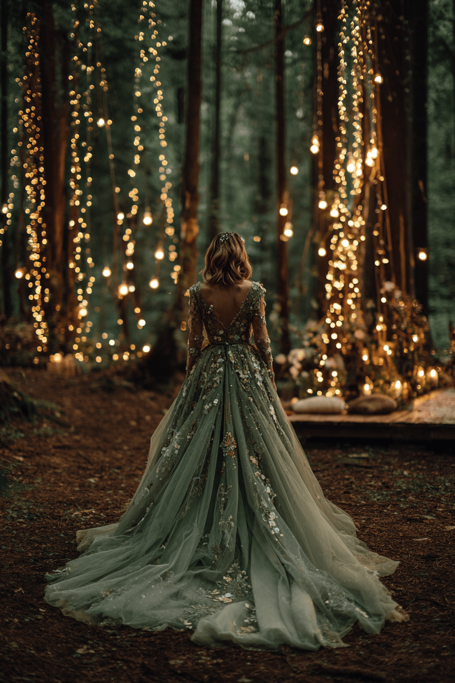27 Luxe Green Wedding Dress Ideas for Fashion Forward Brides