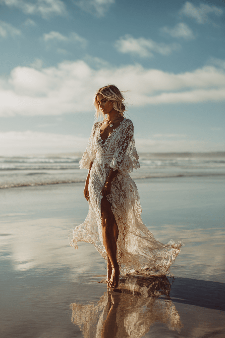 27 Timeless Beach Wedding Dresses for an Elegant Seaside Look