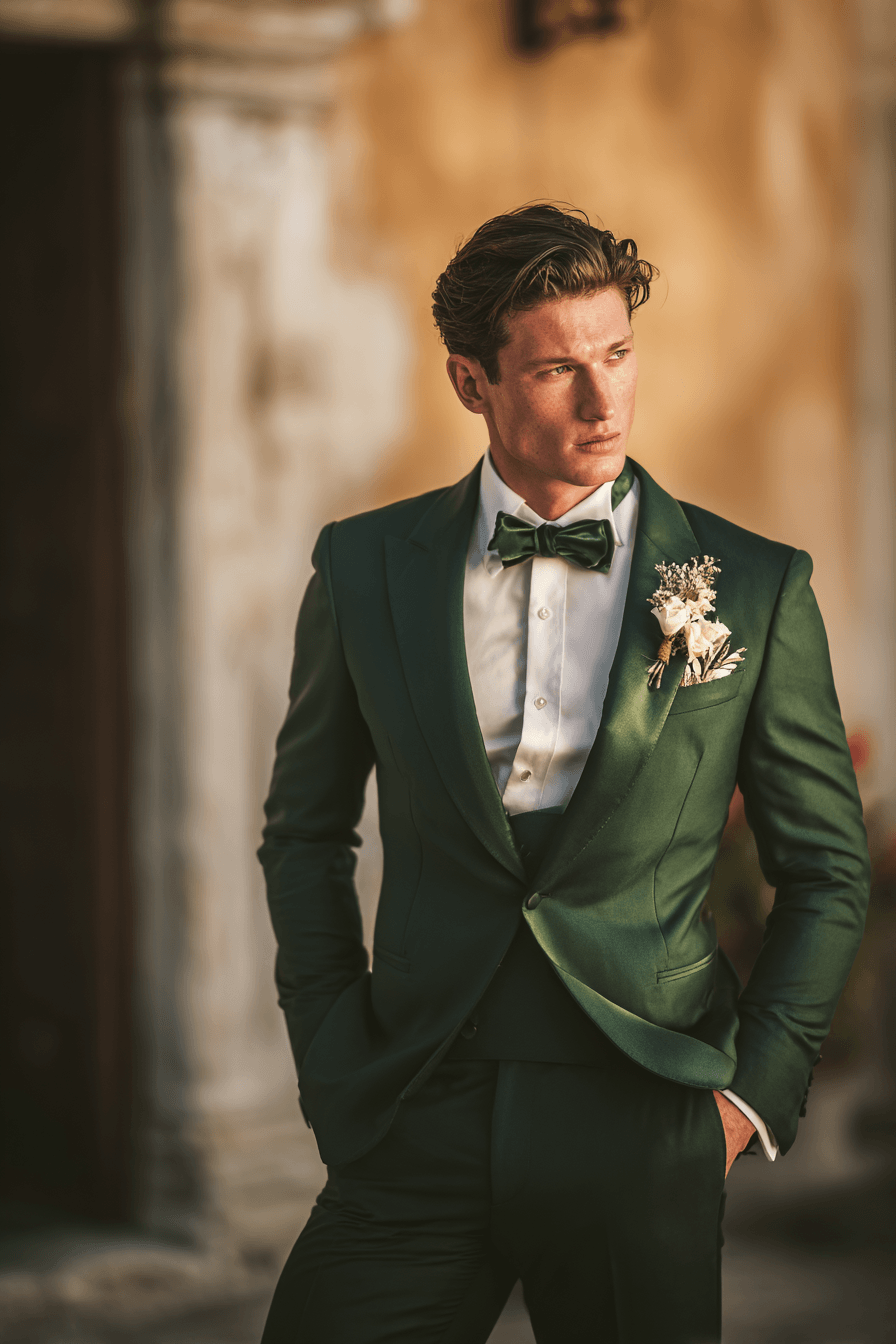 27 Green Groom Attire Combinations for a Sophisticated Wedding