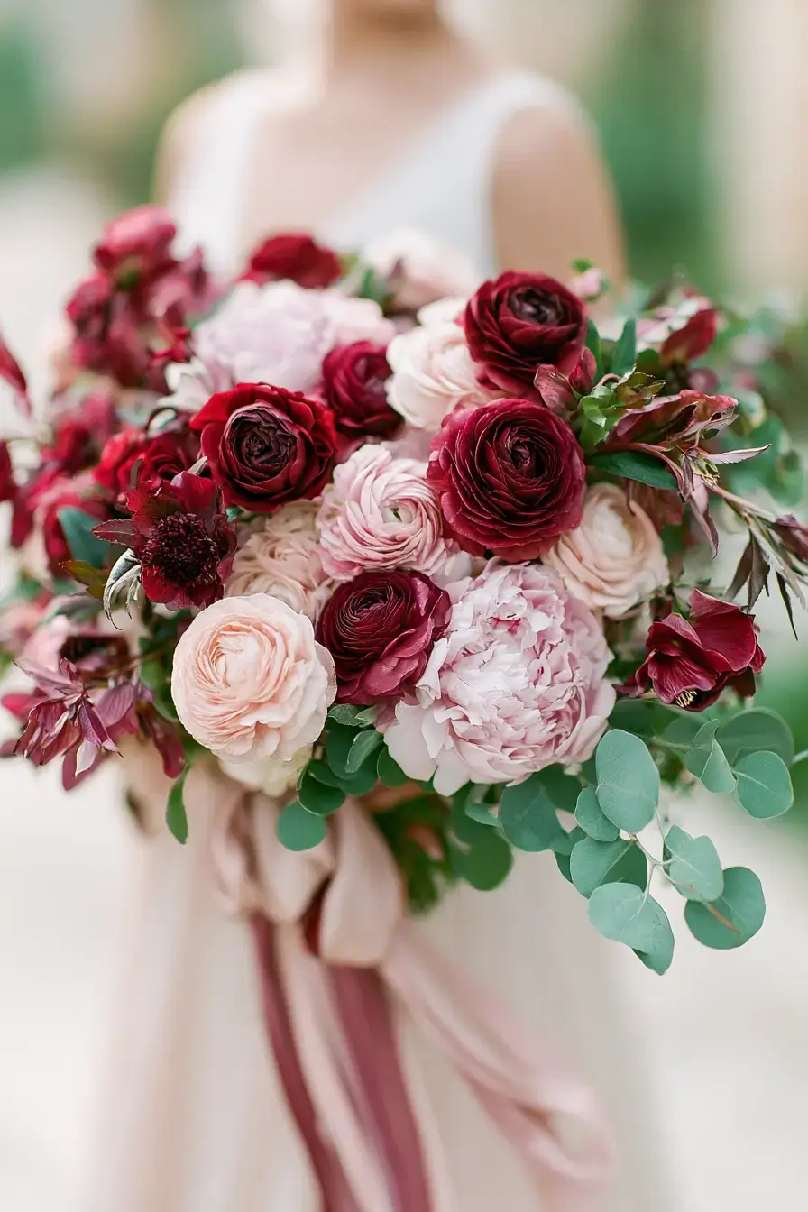 27 Beautiful Burgundy and Blush Wedding Color Combinations