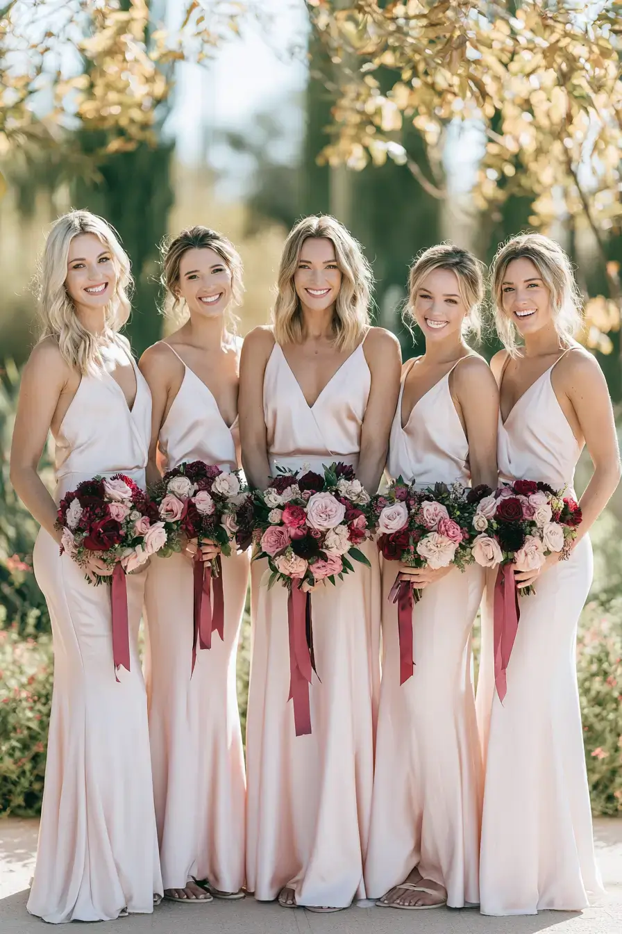 27 Beautiful Burgundy and Blush Wedding Color Combinations