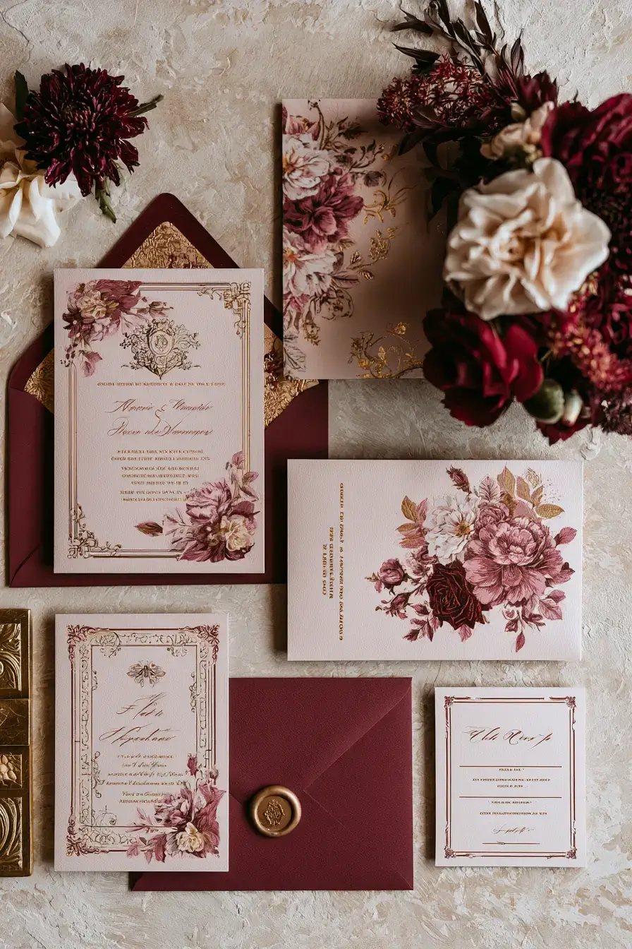 27 Beautiful Burgundy and Blush Wedding Color Combinations