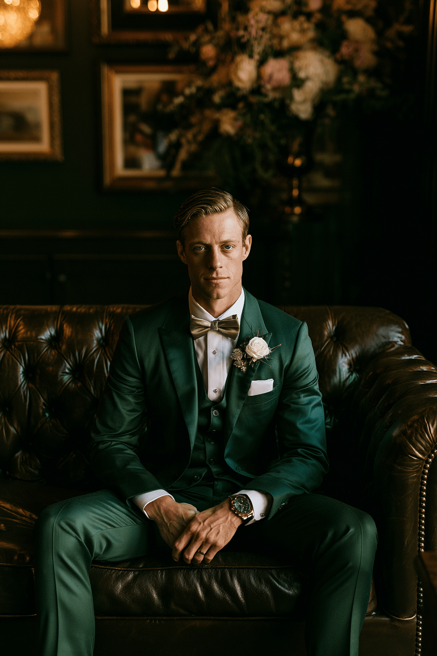 27 Green Tuxedo Wedding Ideas for a Stylish and Modern Celebration