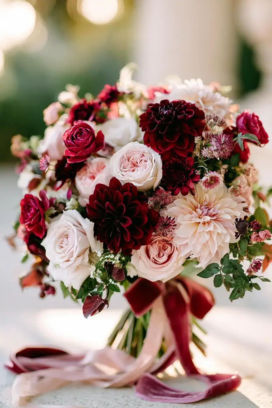27 Beautiful Burgundy and Blush Wedding Color Combinations