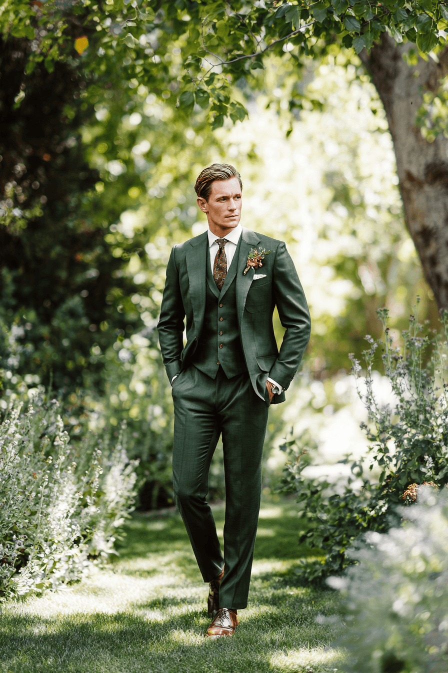 27 Green Groom Attire Combinations for a Sophisticated Wedding