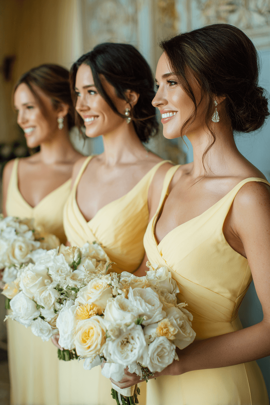 27 Stunning Butter Yellow Bridesmaid Dresses for a Chic Wedding Party