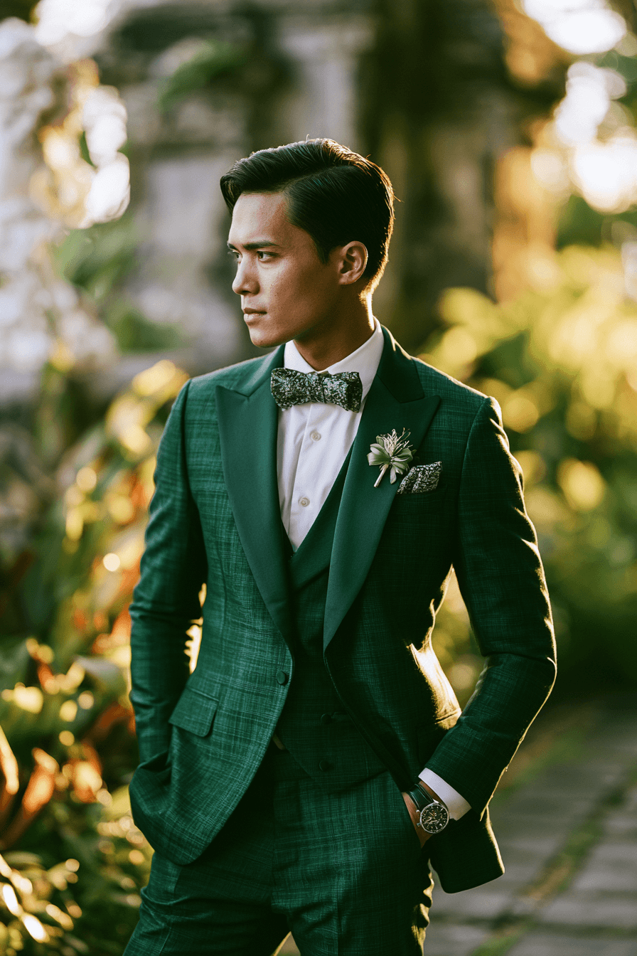 27 Green Tuxedo Wedding Ideas for a Stylish and Modern Celebration