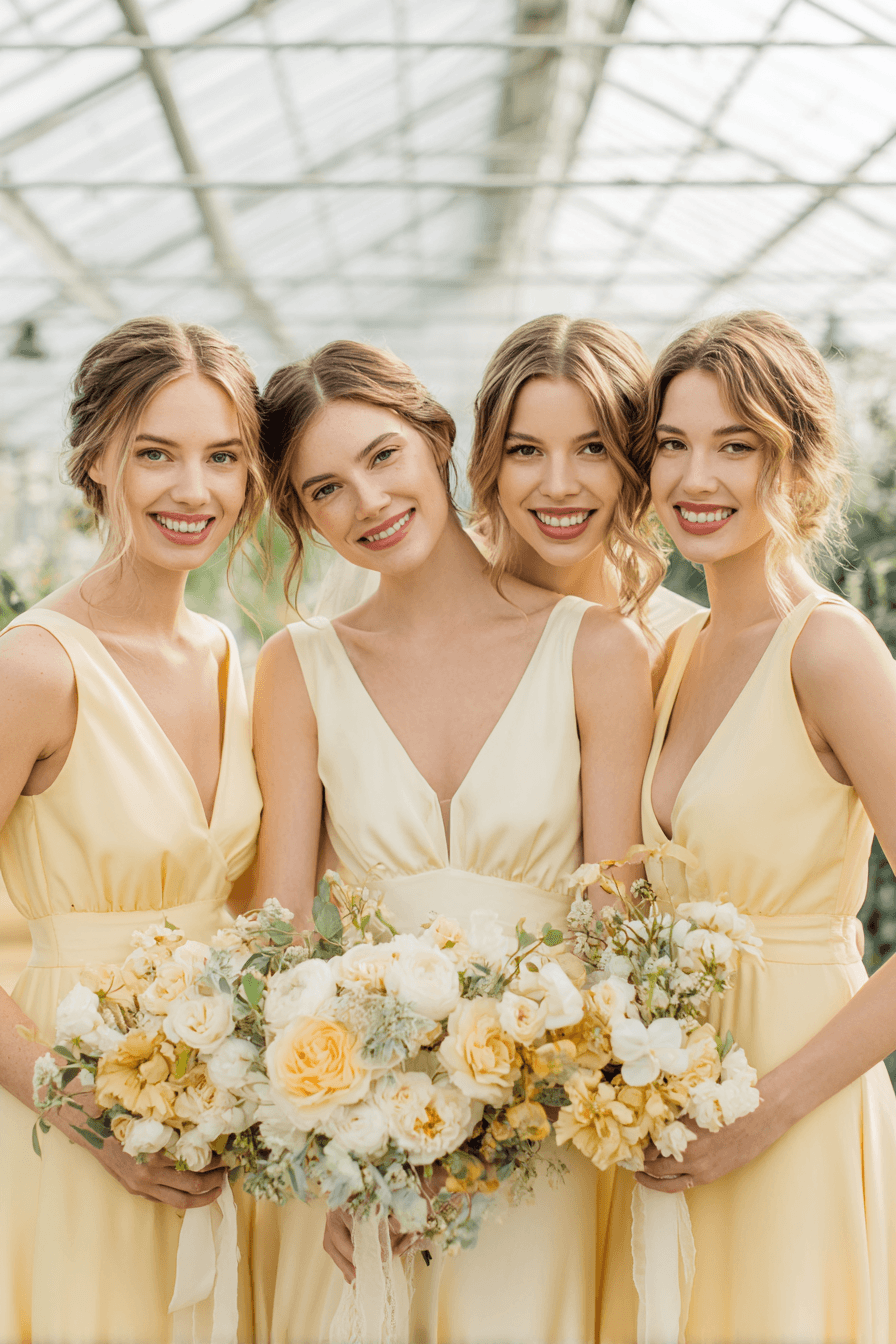 27 Stunning Butter Yellow Bridesmaid Dresses for a Chic Wedding Party