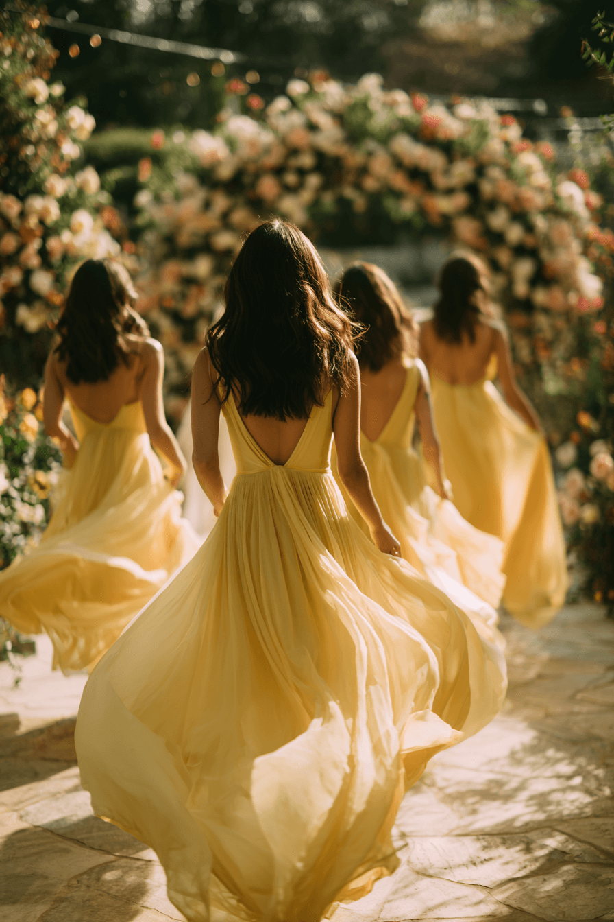 27 Stunning Butter Yellow Bridesmaid Dresses for a Chic Wedding Party