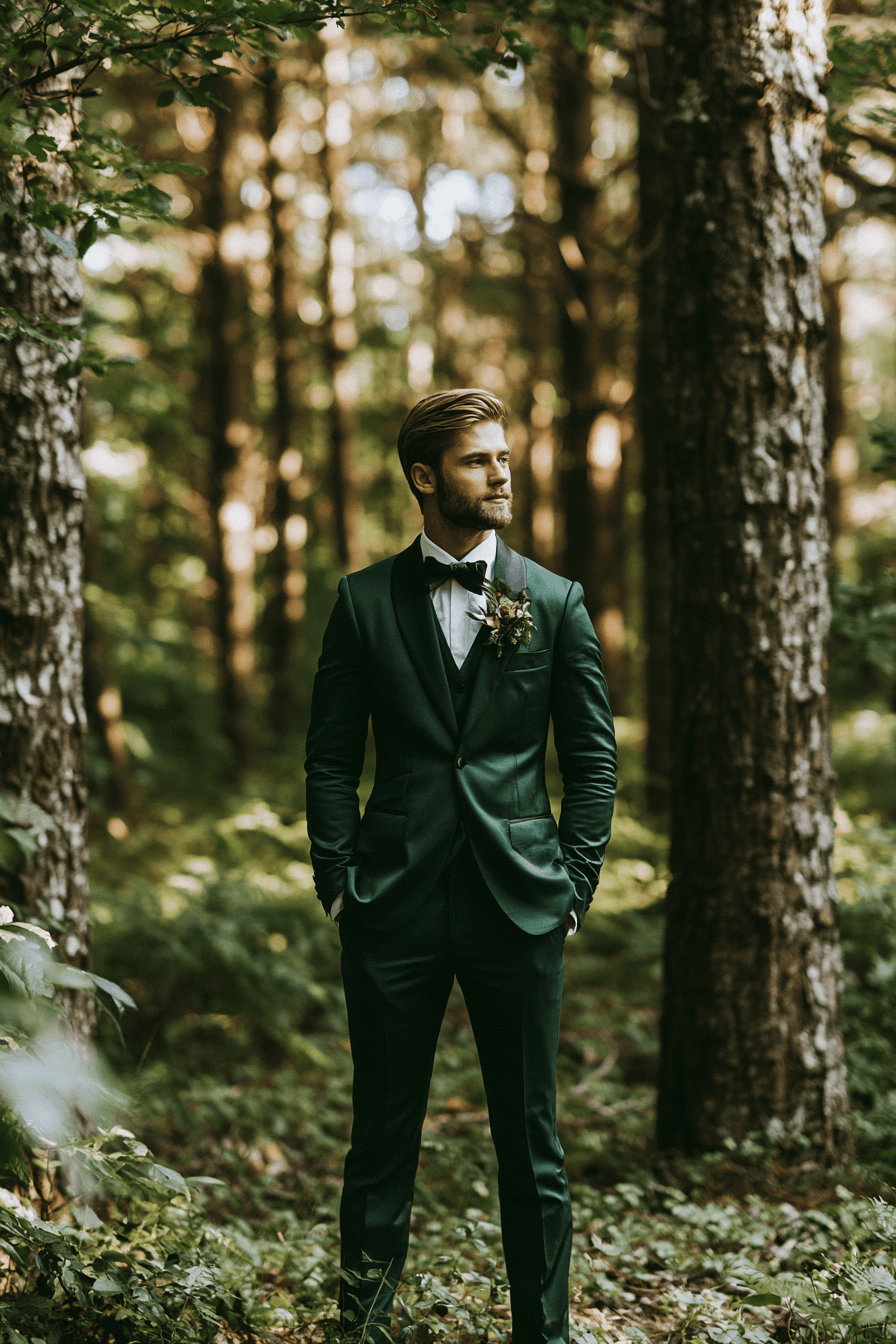 27 Green Tuxedo Wedding Ideas for a Stylish and Modern Celebration