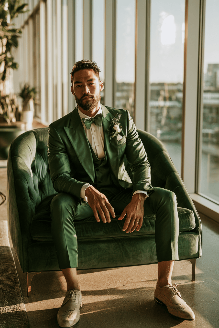 27 Green Tuxedo Wedding Ideas for a Stylish and Modern Celebration